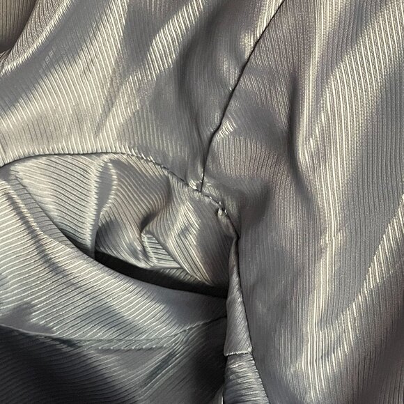 Calvin Klein Career Feminine WOOL Blend Coat Size 14 Purple Plum Pleated Long - Picture 8 of 16